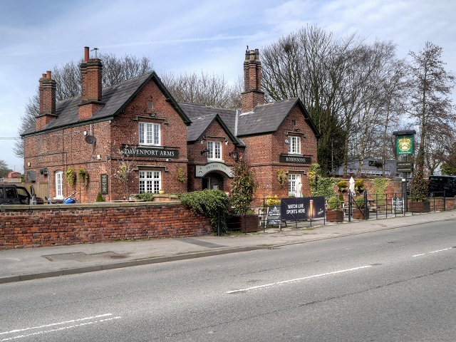 Red brick Davenport Arms pub in Woodford, Stockport